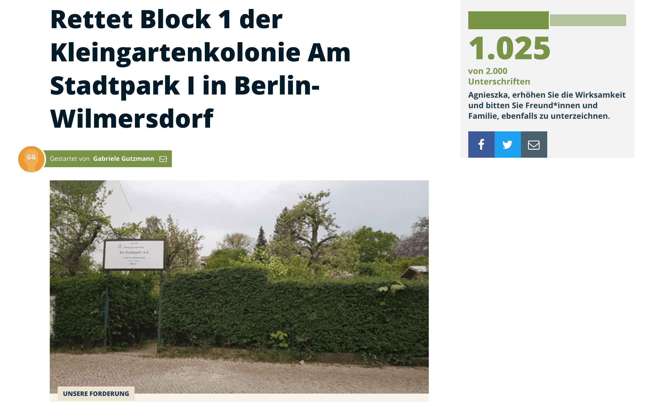 Sign the petition to protect Am Stadtpark I allotments in Wilmersdorf